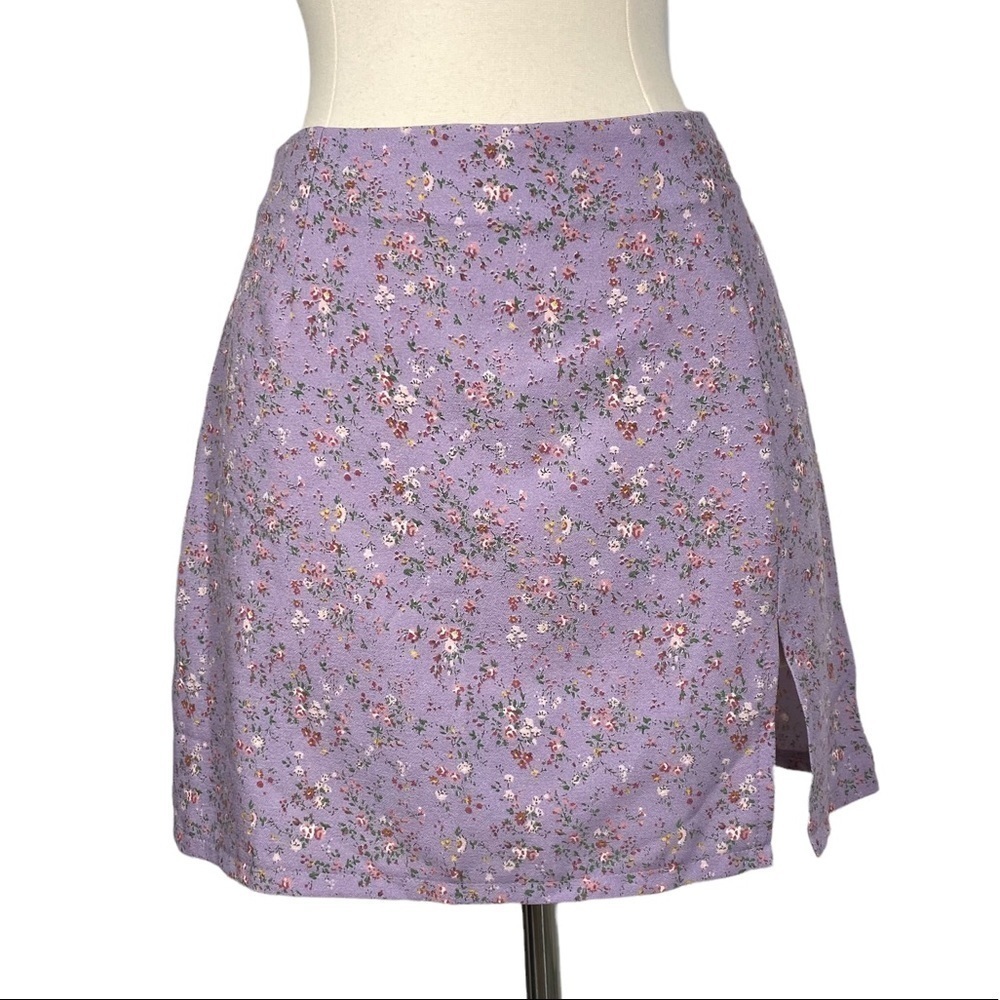 SHEIN Purple Floral Micro Mini Skirt Medium